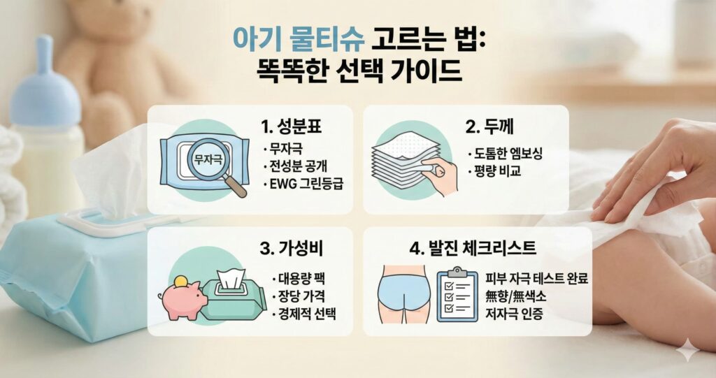 아기 물티슈 고르는 법 성분표 두께 가성비 발진 체크리스트