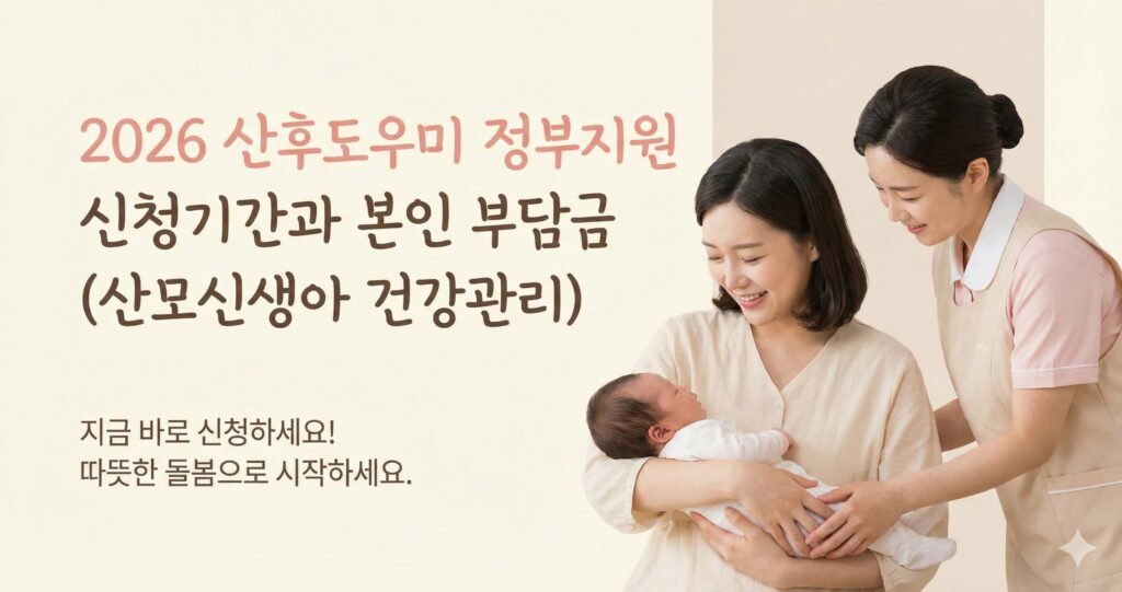 2026 산후도우미 정부지원 신청기간과 본인부담금(산모신생아 건강관리)