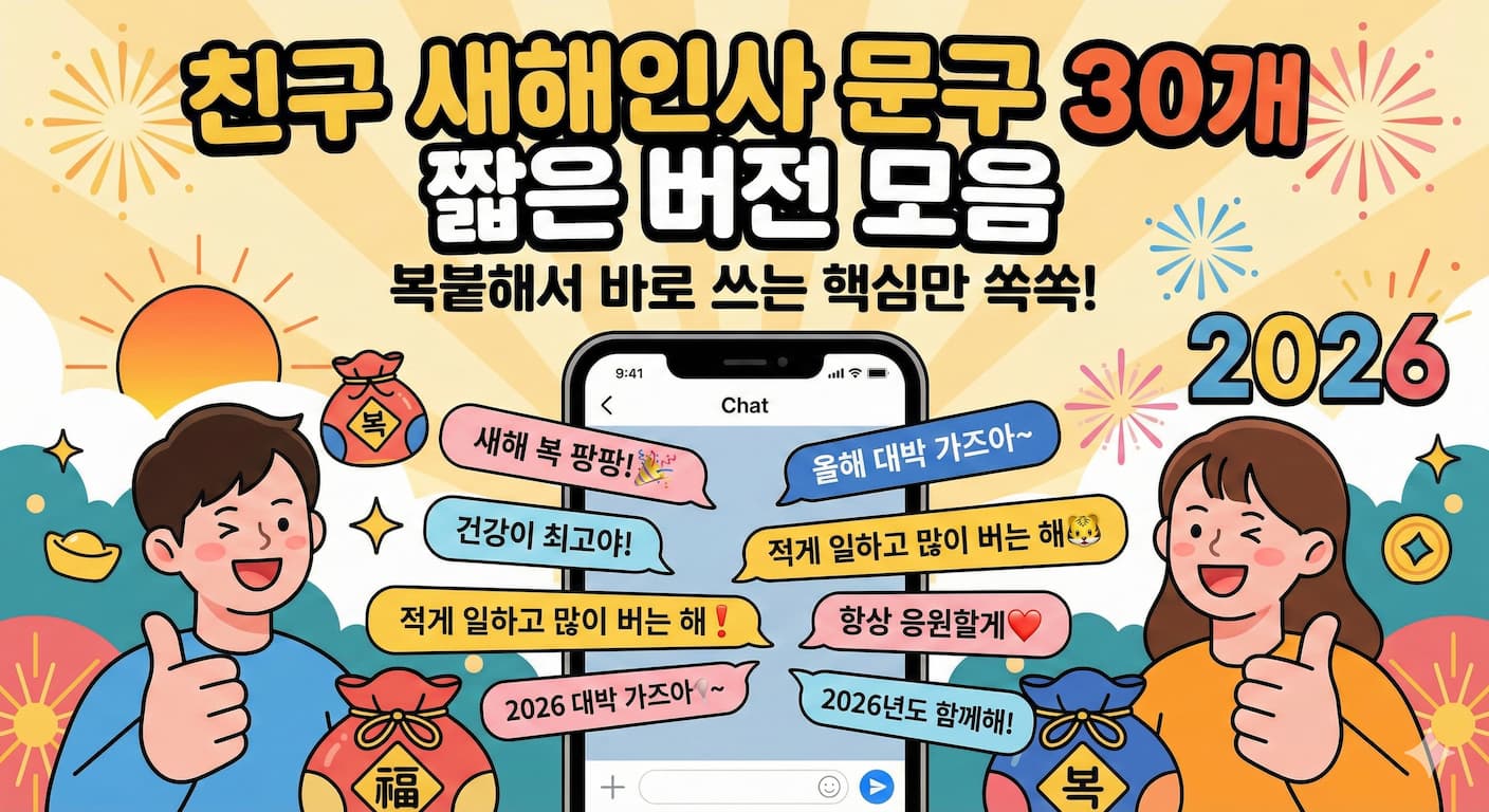 친구 새해인사 문구 30개 짧은 버전 모음