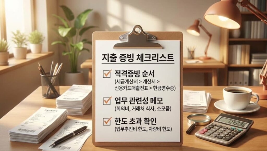 법인 비용처리 기본 10가지 증빙력 순서 체크리스트