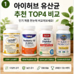 아이허브 유산균 추천 제품 비교와 CFU 선택 기준, 목적별 유산균 선택법을 정리한 인포그래픽