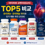 아이허브 코엔자임Q10 추천 제품과 유비퀴논·유비퀴놀 차이를 설명한 인포그래픽